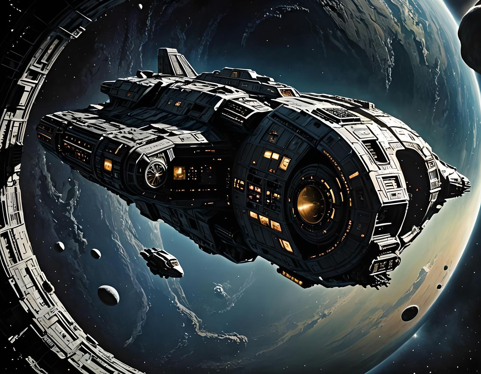 The Nostromo Spaceship Journeying Through Space