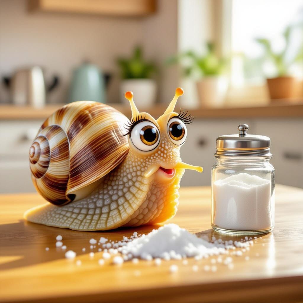 Curious Snail and Salt Shaker