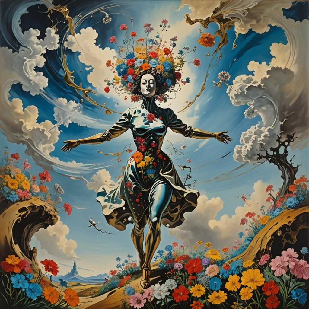 Elastic flora stretching and twisting in a vast surreal land...