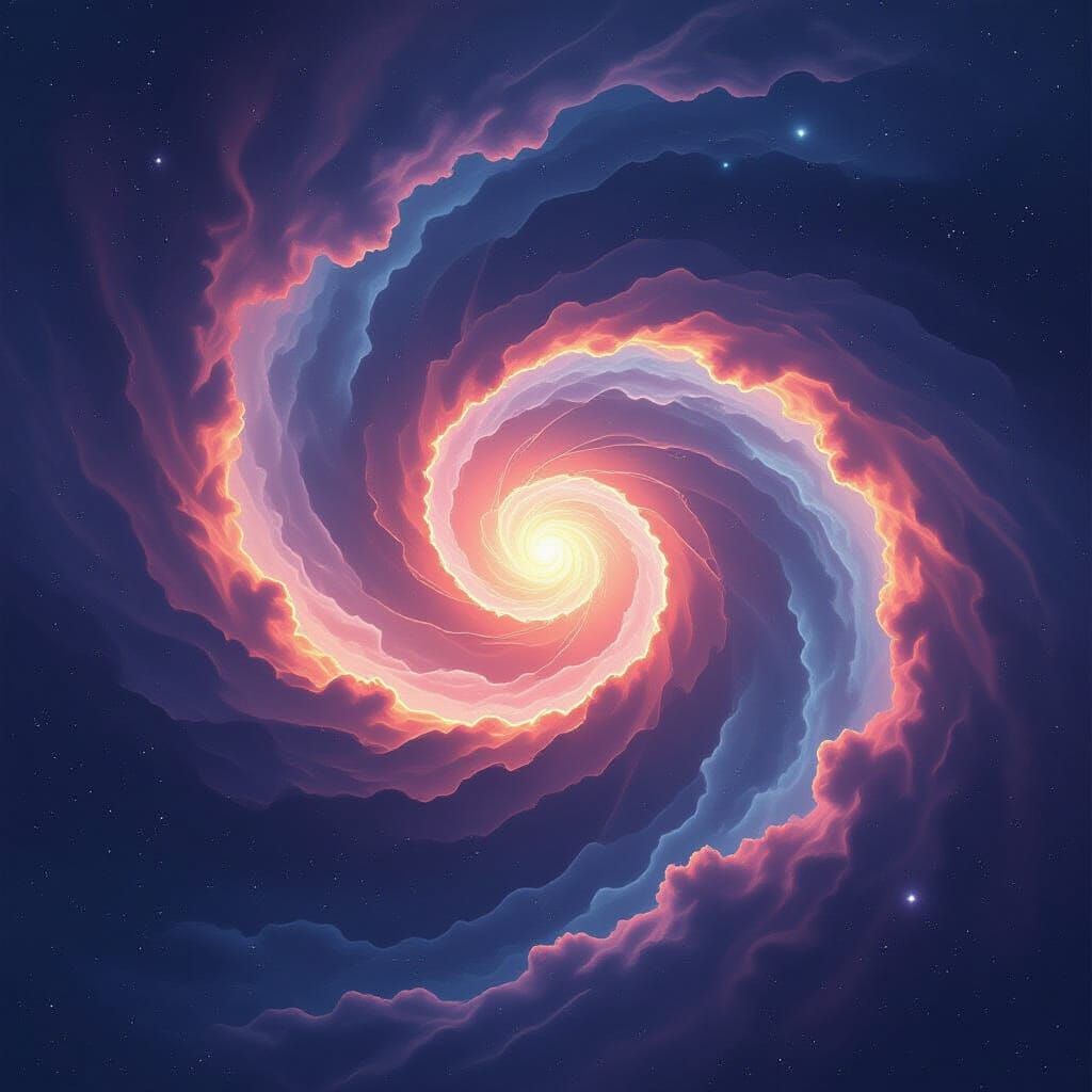 Cosmic Vortex: Surreal Galaxies in Dreamlike Scene