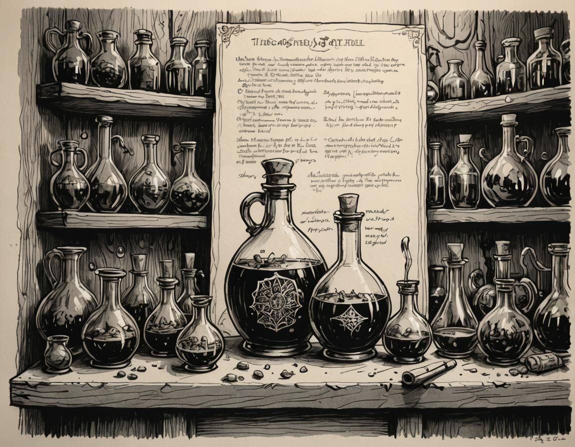 D&D Potion Shop Concept Art Sketch