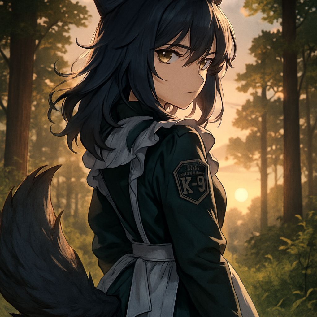 Anime-Inspired Wolf Girl K-9 Officer in Temparate Forest Daw...