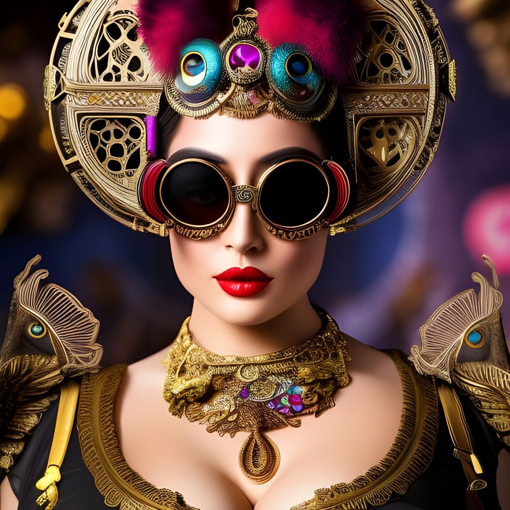 Steampunk Goddess with Ornate Details in Fantasy Art