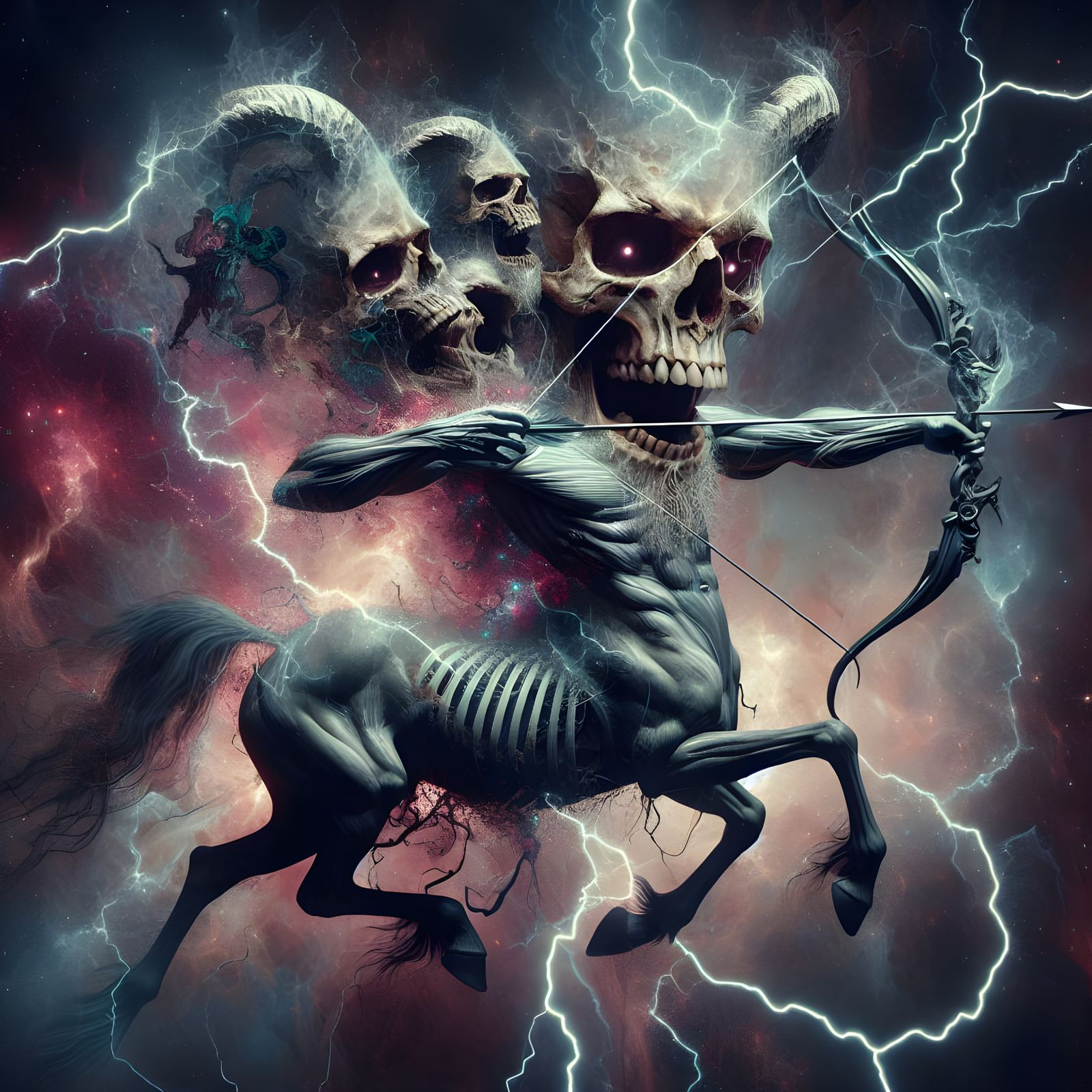 Surreal Skull Centaur Archer of Impending Doom