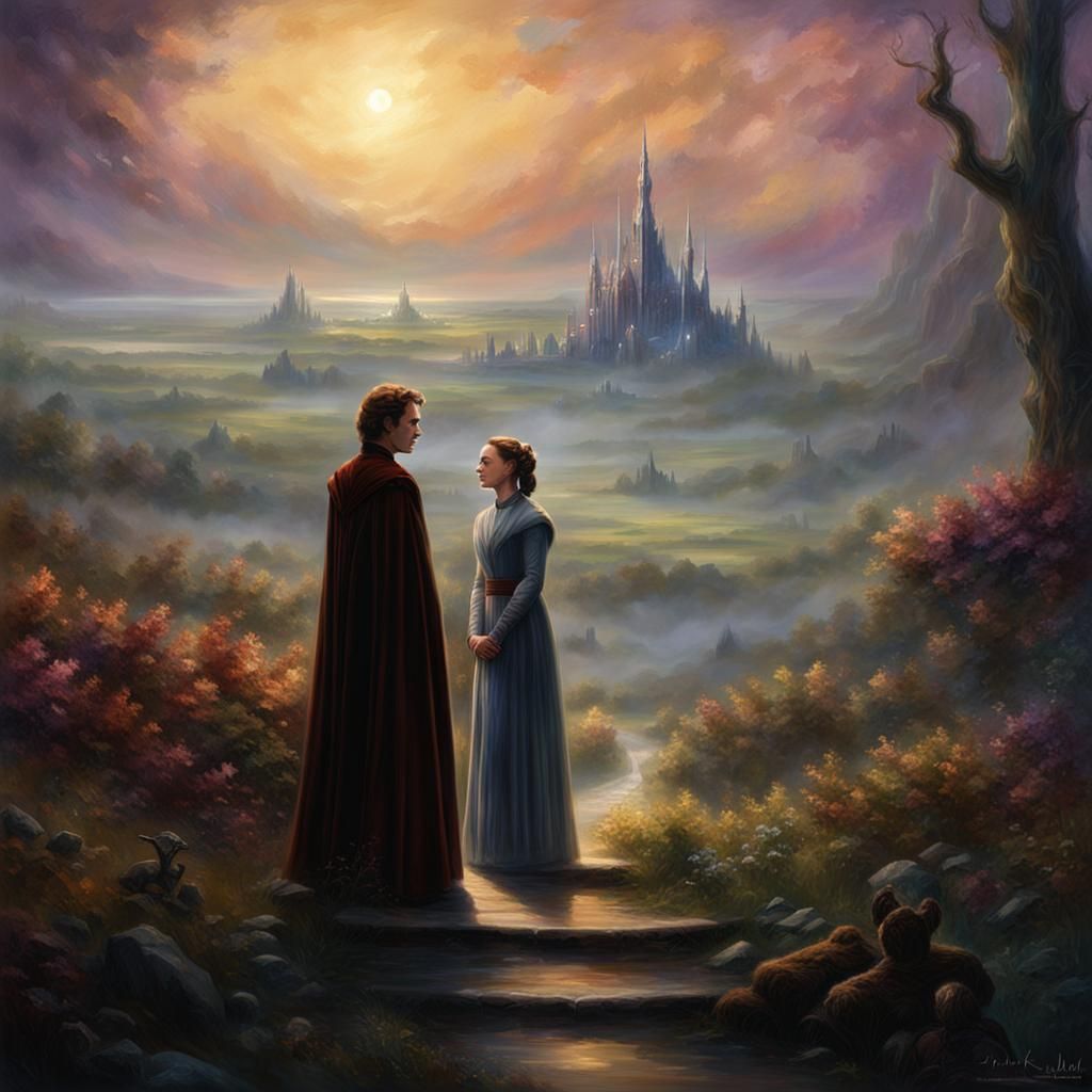 Padmé and Anakin in Misty Naboo Grasslands
