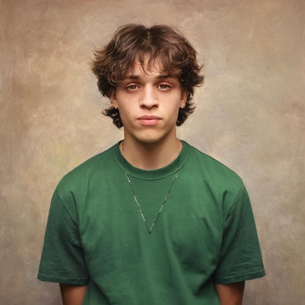 Realistic Oil Painting of Person in Empty Room