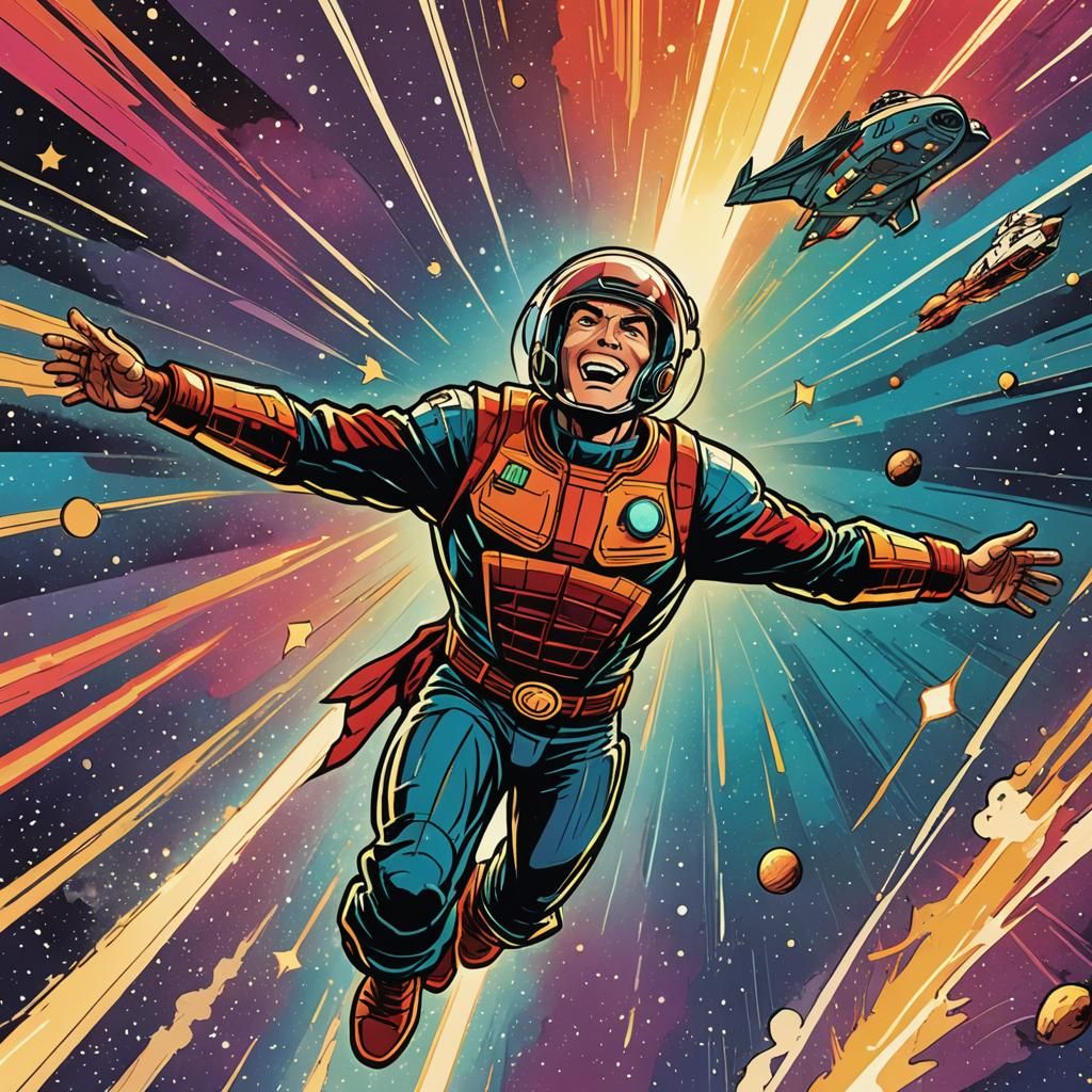 Retro Comic Book: Beam to Spaceship