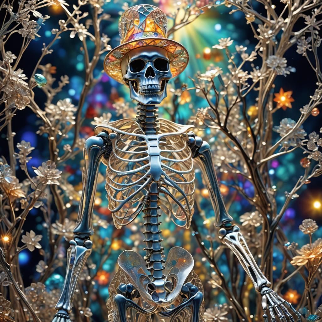 Crystal Glass Skeletons in Opalescent Light