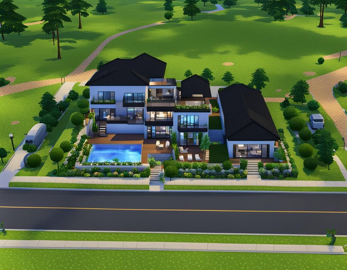Modern House for Sims 2: Photography with Bokeh