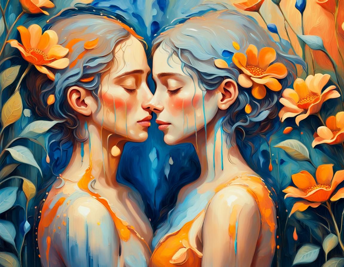 Dreamy Surrealist Couple in Whimsical Garden