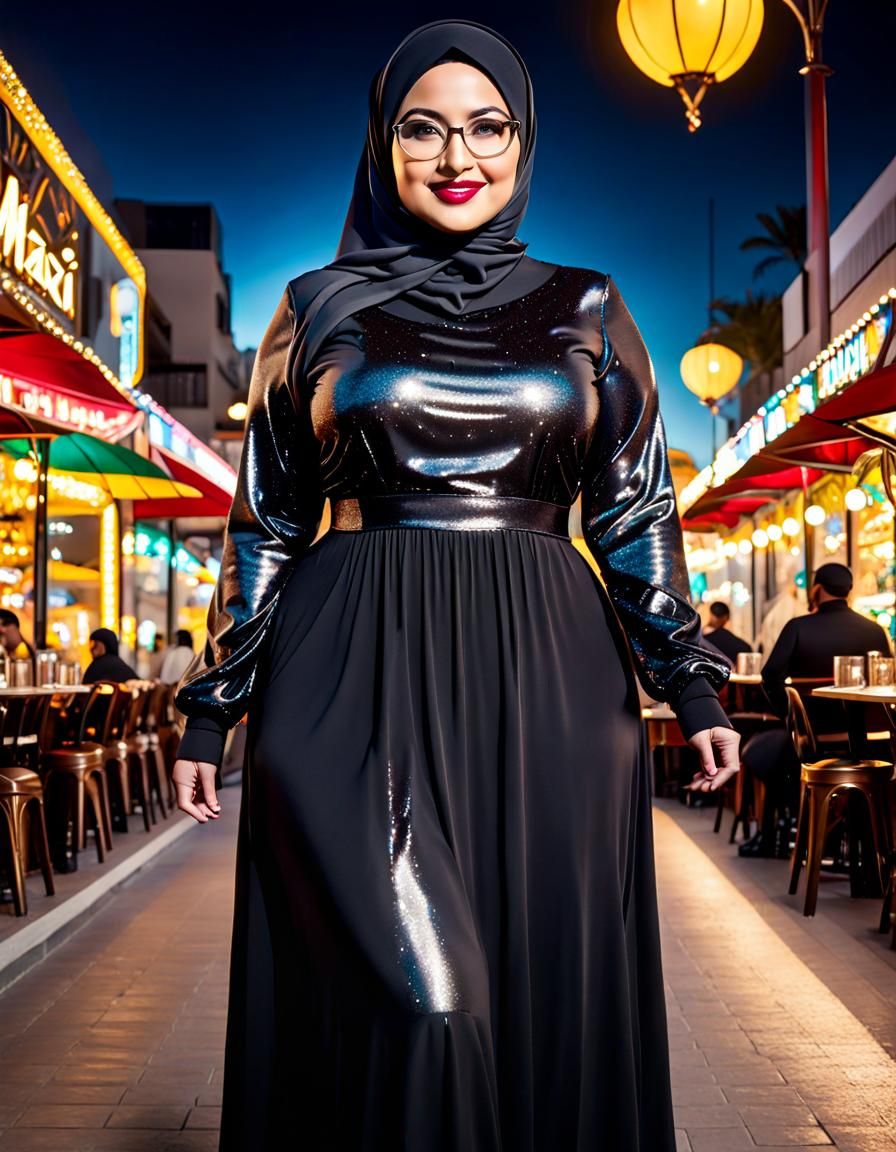 Psychedelic Portrait of Middle Eastern Woman in Pop Art Styl...