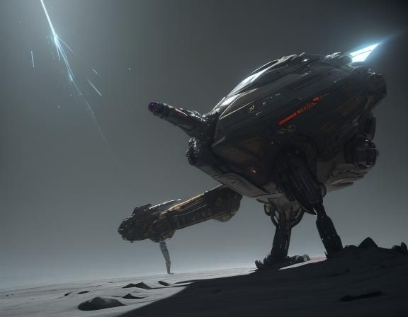 Futuristic Sci-Fi Spaceship Concept Art in Space