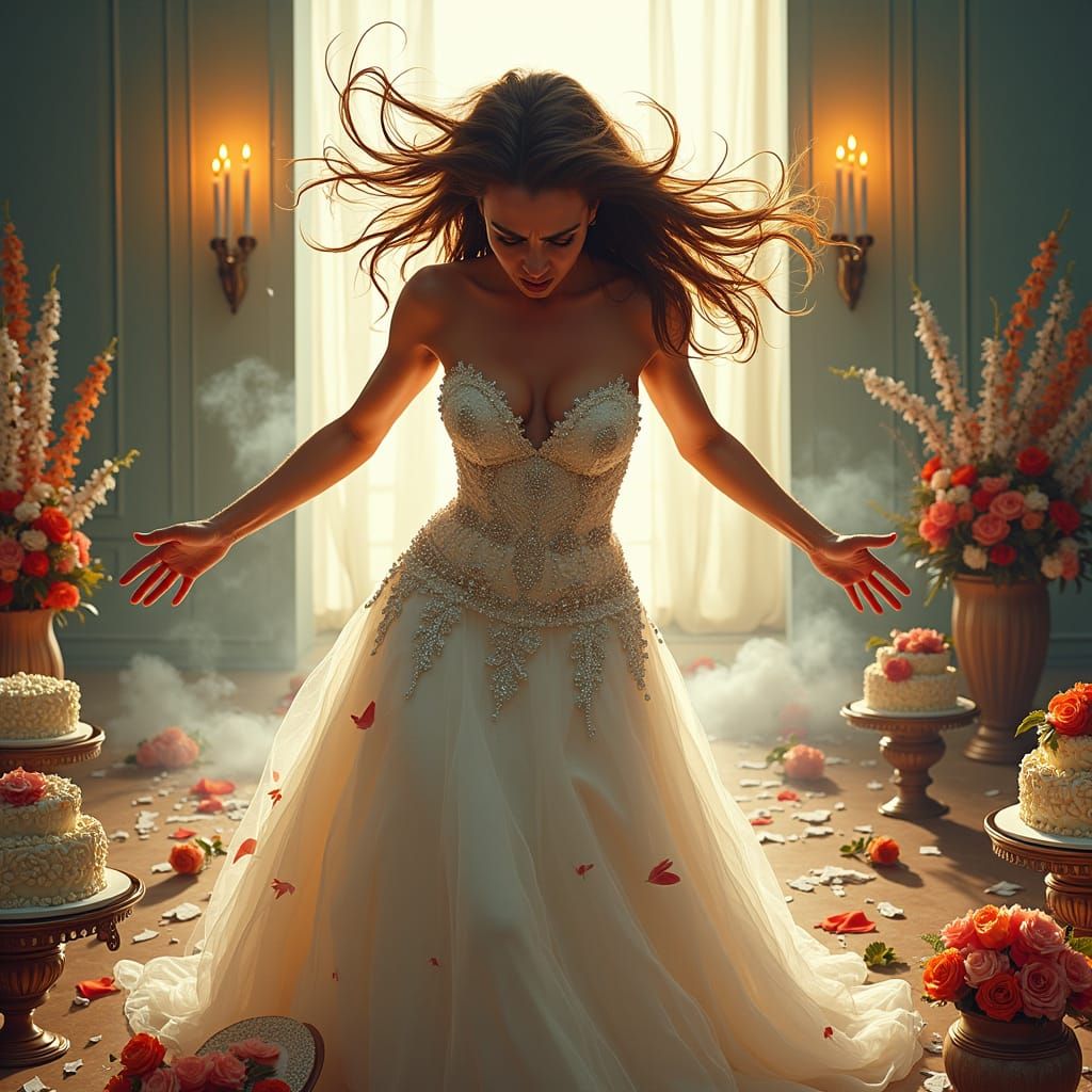 Furious Bride at Chaotic Wedding Reception
