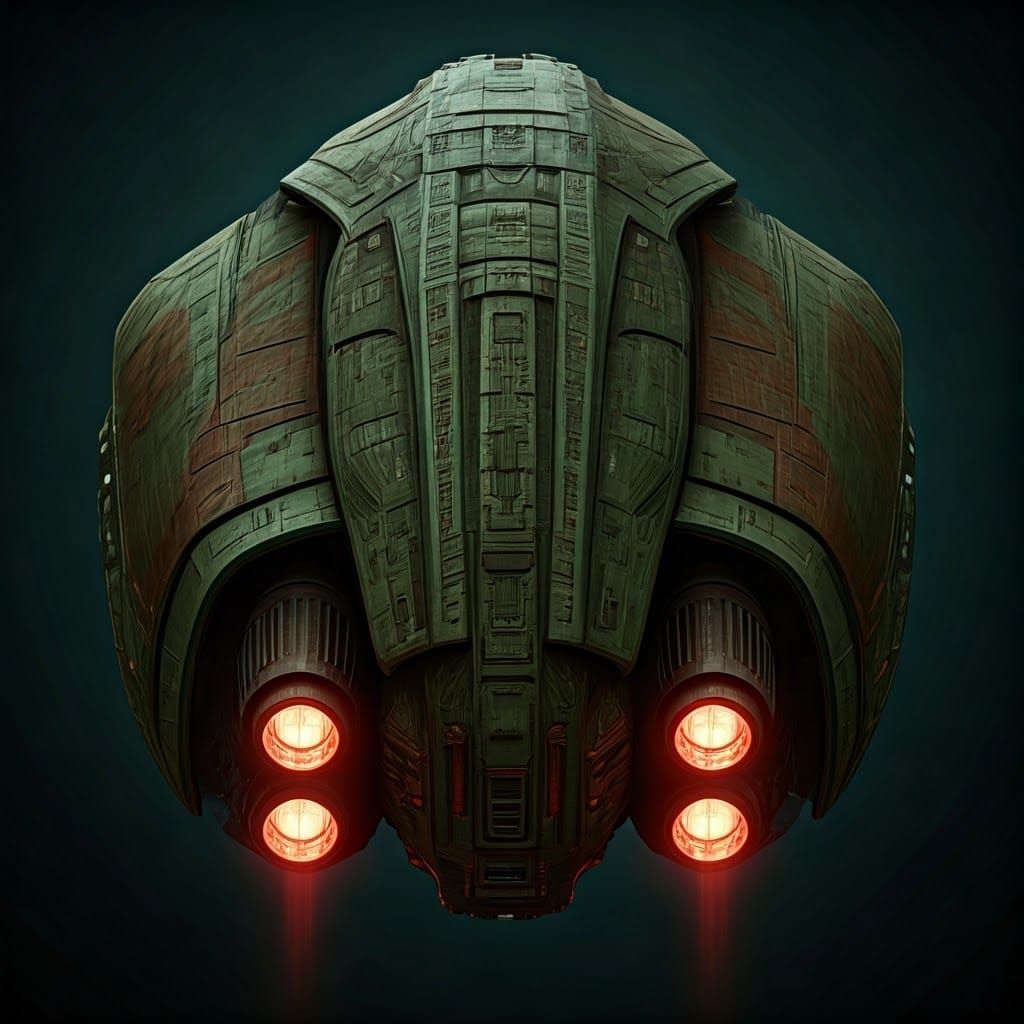 Militaristic Klingon Battlecruiser in Biomechanical Industri...