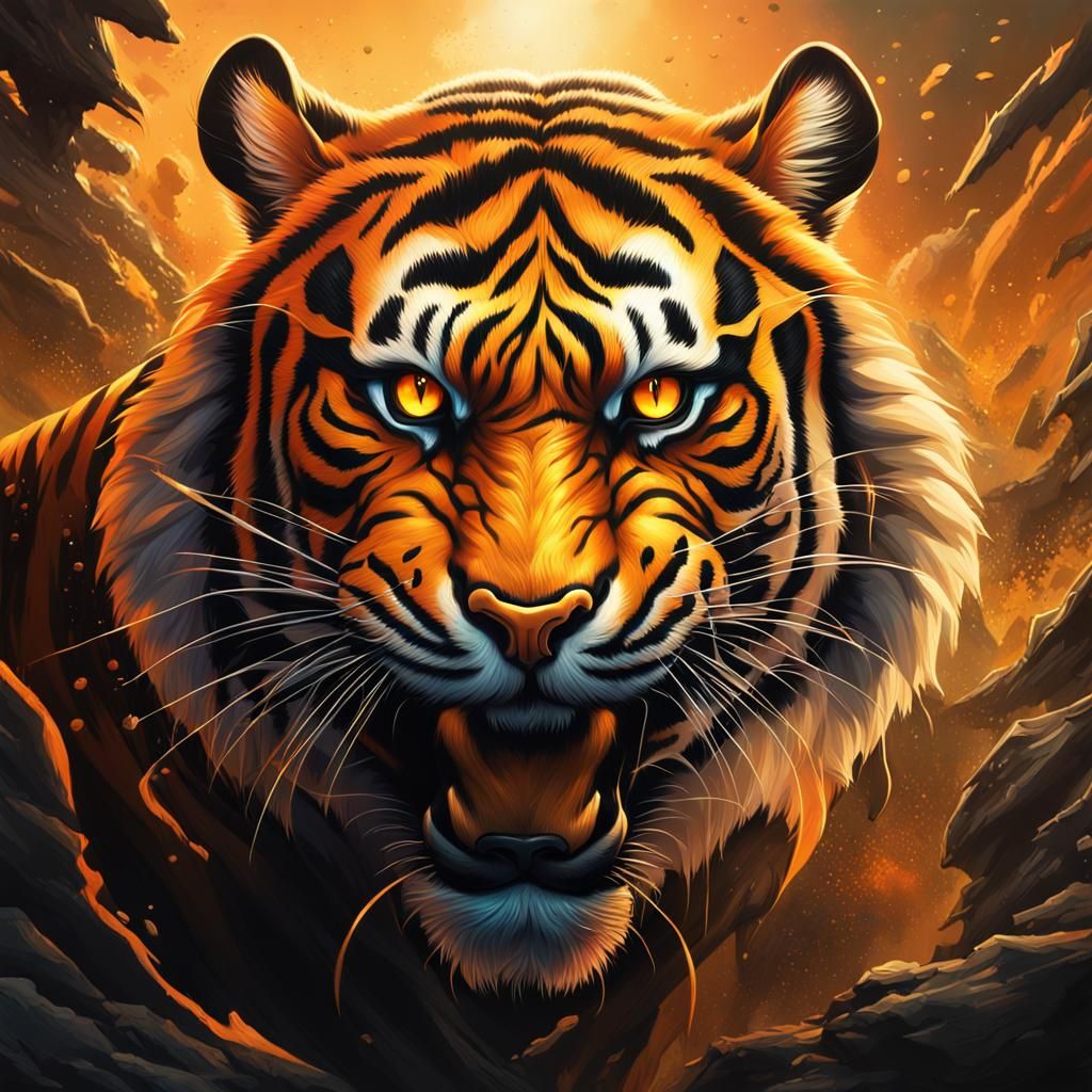 Wild Tiger in Toonami-Style Epic Fantasy Scene