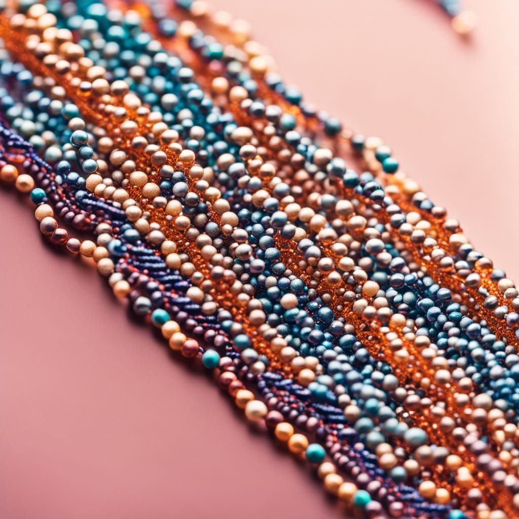 Seed Bead Bracelet in Macro Photography Style