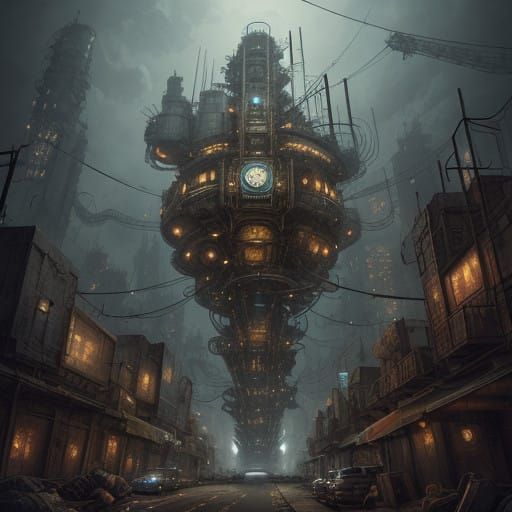 Betty Boop . Mature, curvy and lithe-bodied.  Complex cables and pipes. The Nikopol trilogy drawn by Enki Bilal, created...