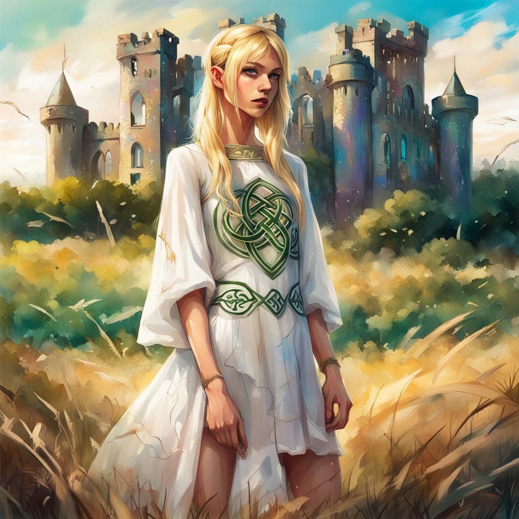 Celtic Princess in Graffiti Art Style
