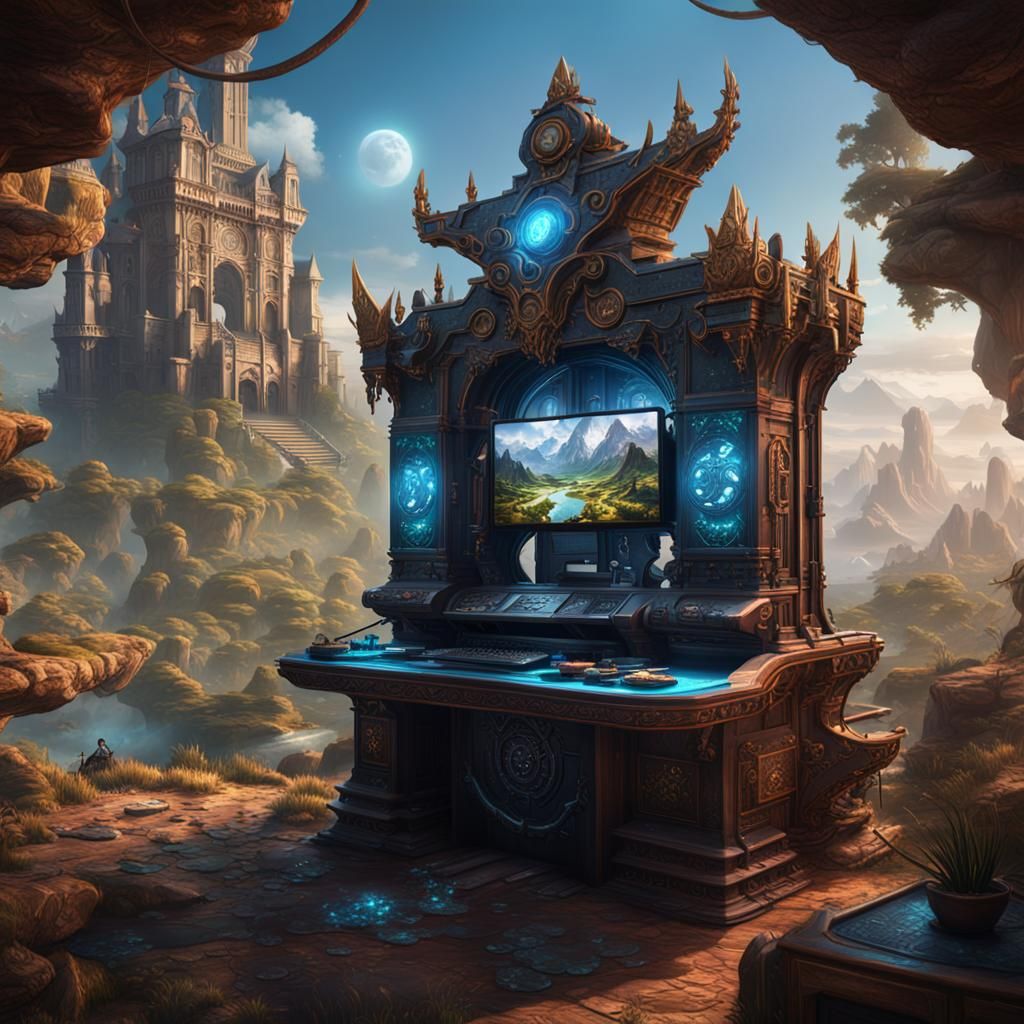 One Dollar Gaming Setup as Detailed Matte Painting