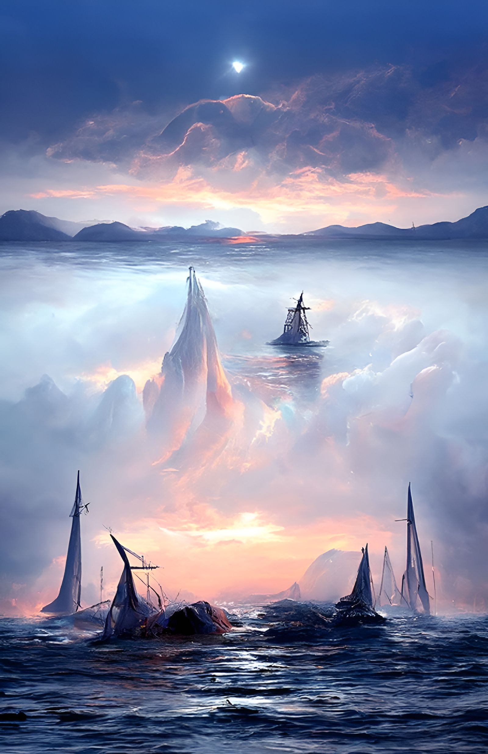 Majestic Seascape Voyage in Romanticism Style