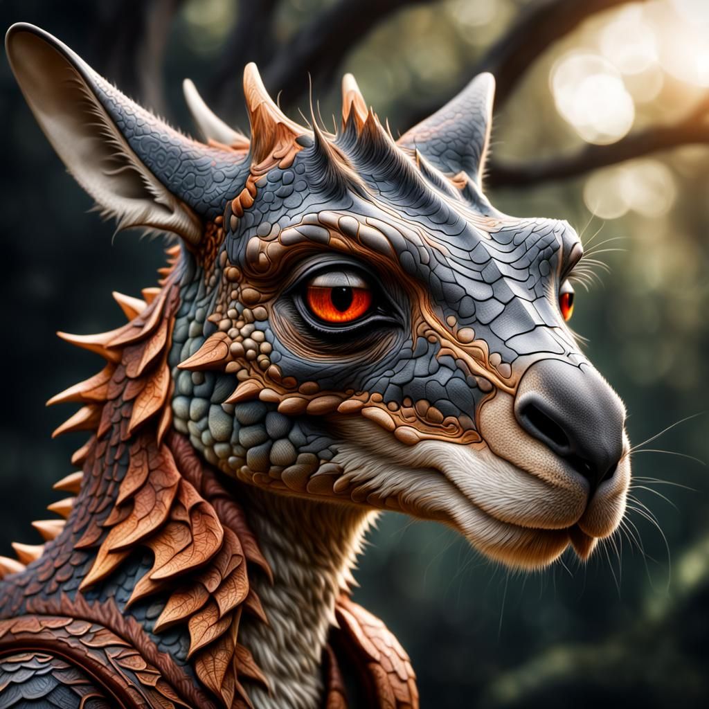 Hyperrealistic Kangaroo Dragon in Cinematic Composition