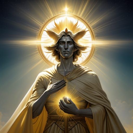 Celestial Figure in a Surrealist Oil Painting