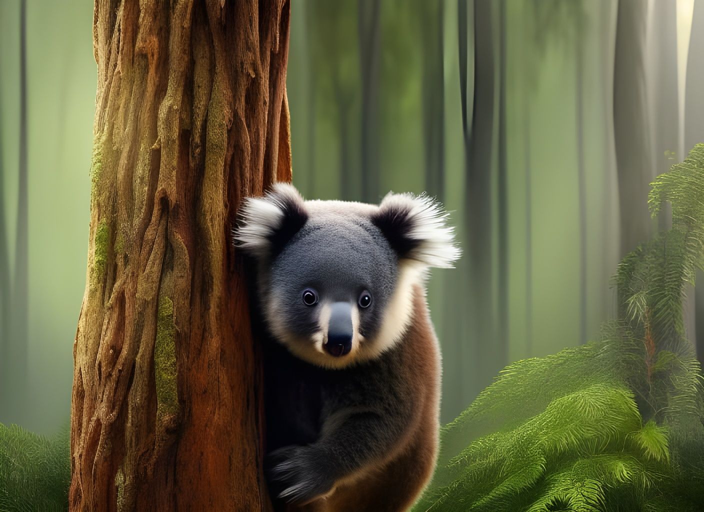 Cute koala in jungle