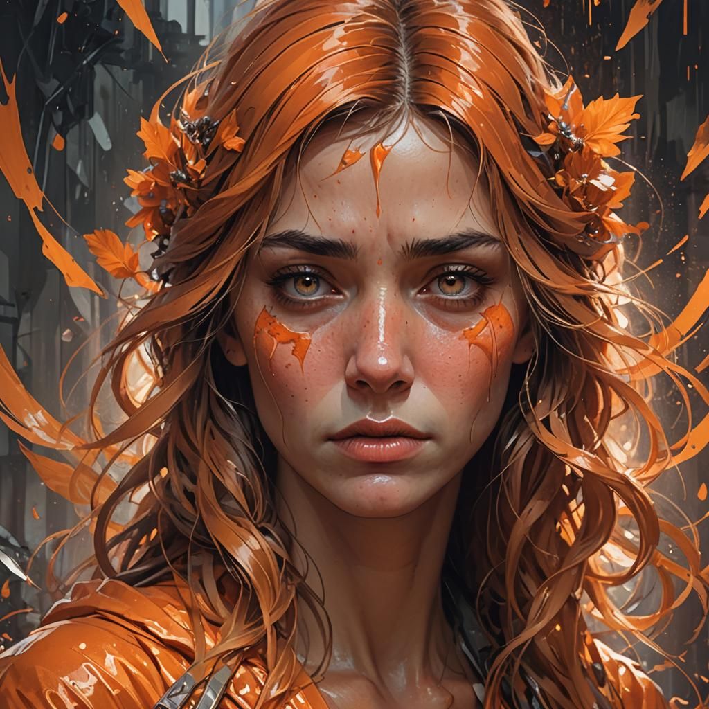 Sad Woman Crying in Hyperdetailed Portrait