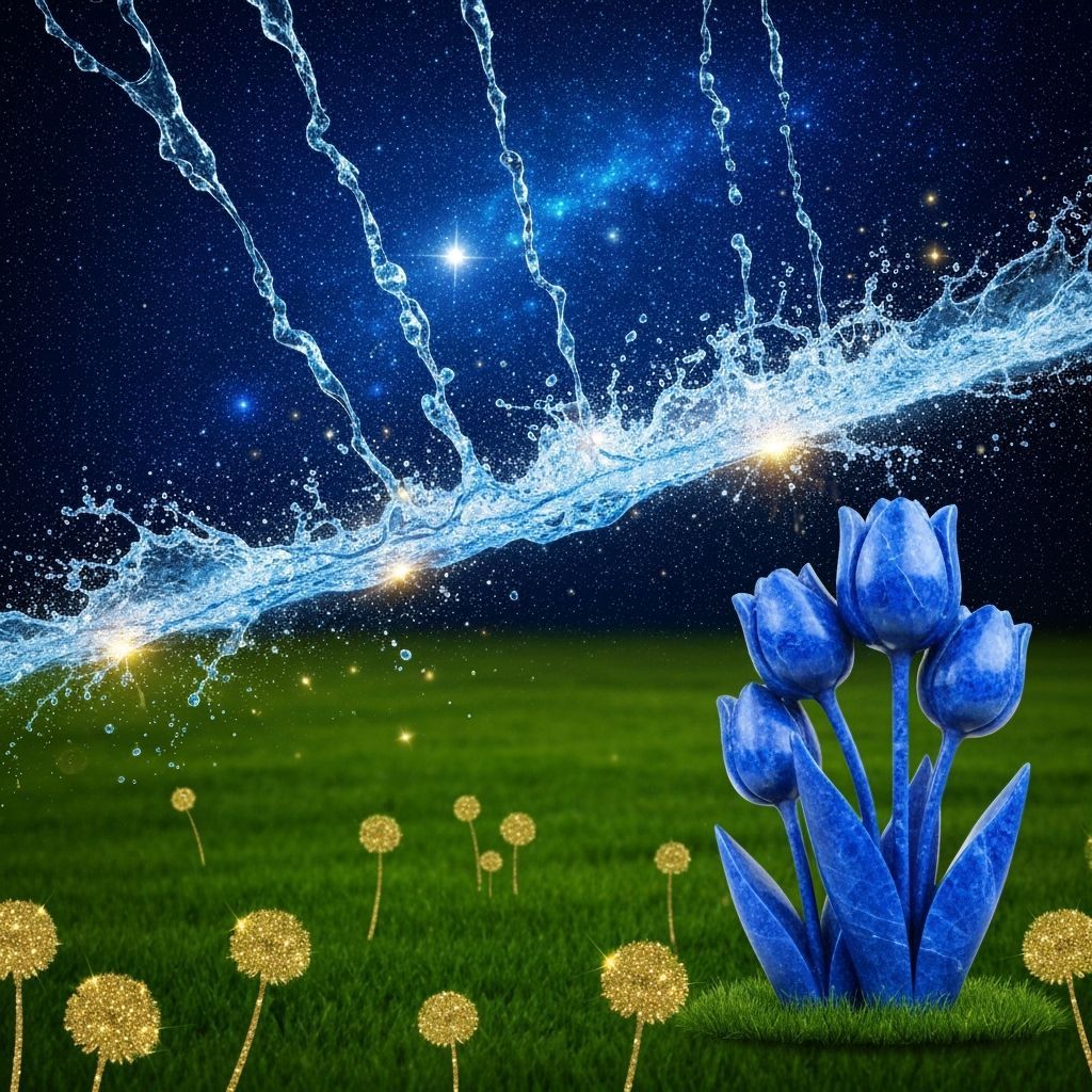 Abstract Water Light and Cosmic Night Sky