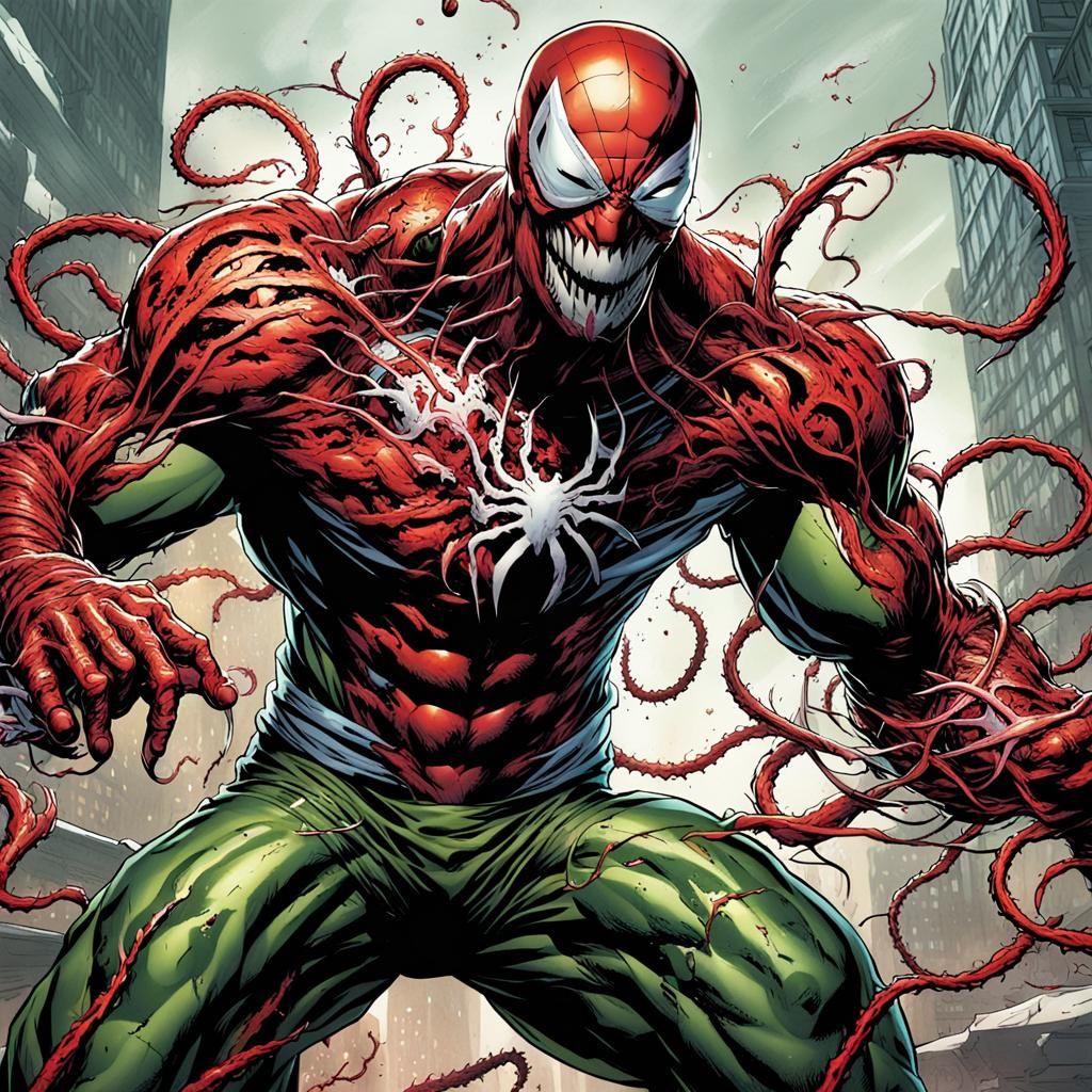 Carnage Unleashes Tendrils: A Marvel Comics Scene