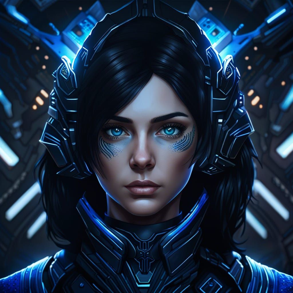 Detailed Sci-Fi Portrait of Woman in Uniform