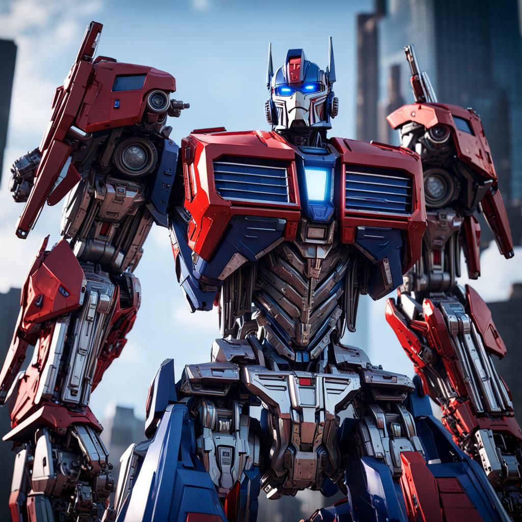 Optimus Prime: Intricate Mech Details in Sci-Fi Style