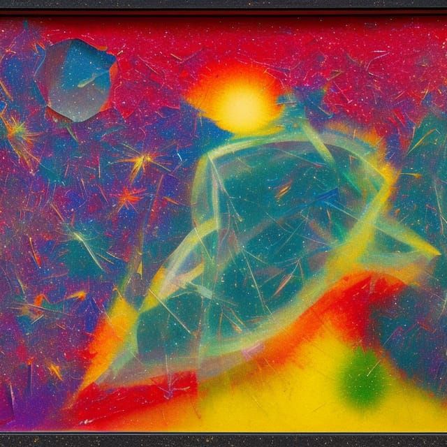 Nebula corona shattered glass Max Ernst complementary colors tetradic colors iridescent vapor