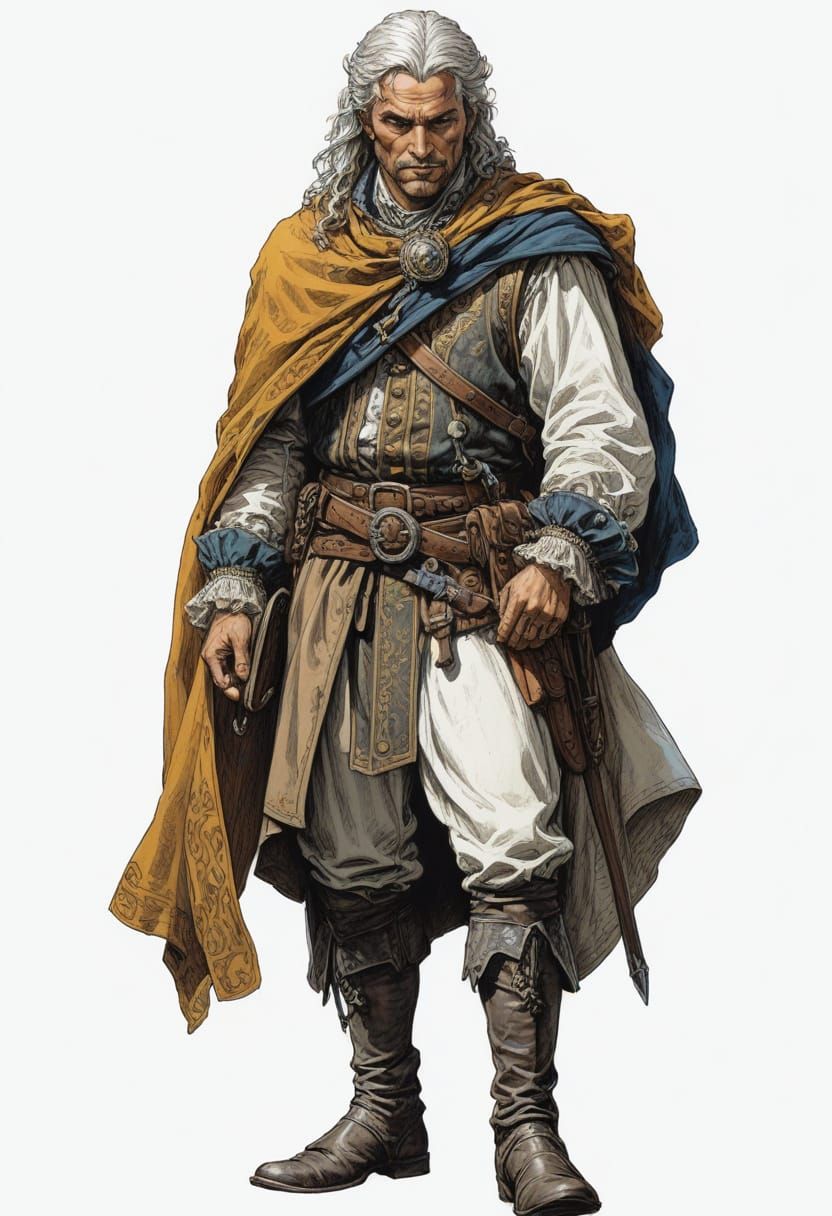 16th Century French Messenger, Fantasy Illustration