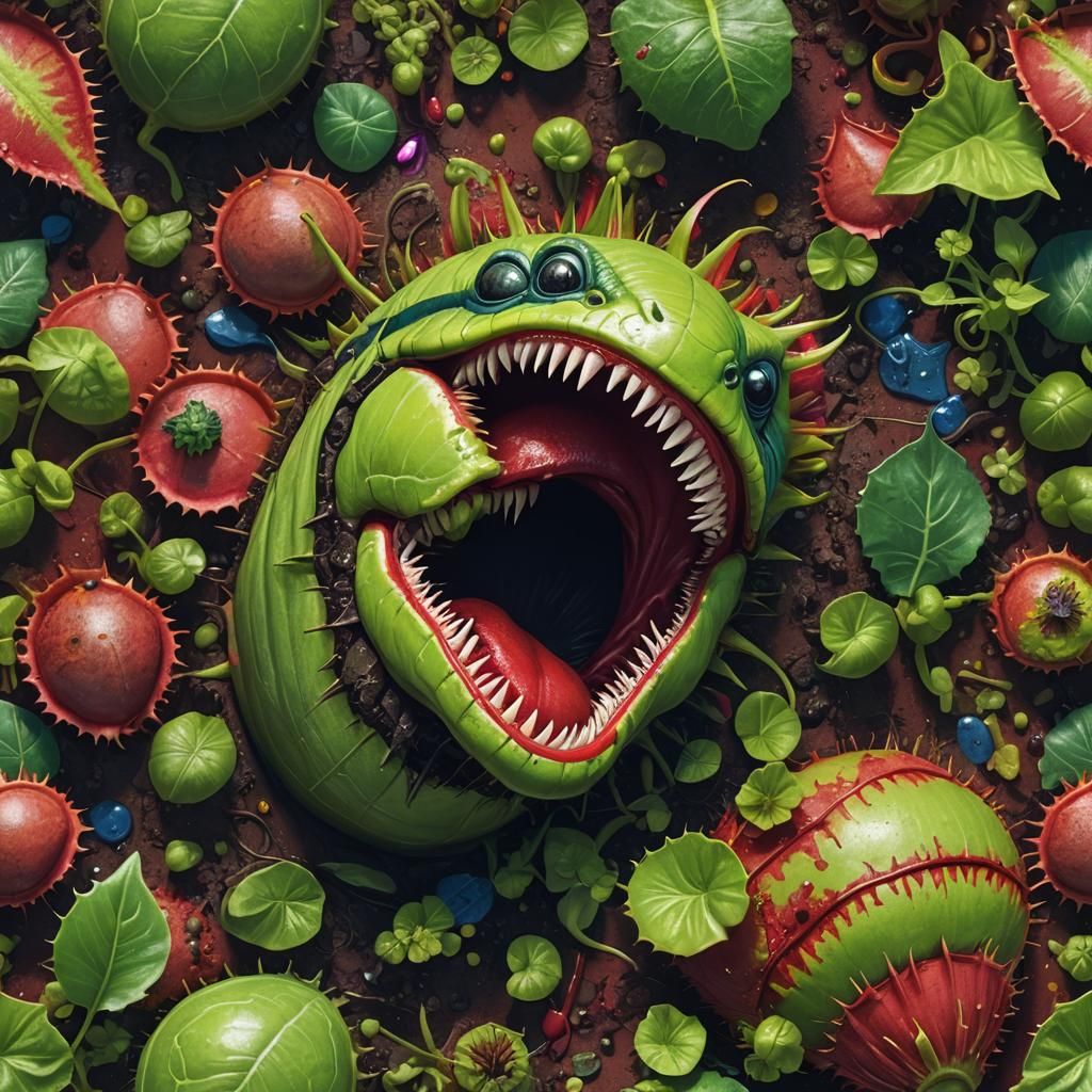 Hyperrealistic Venus Flytrap Eats Planet Earth