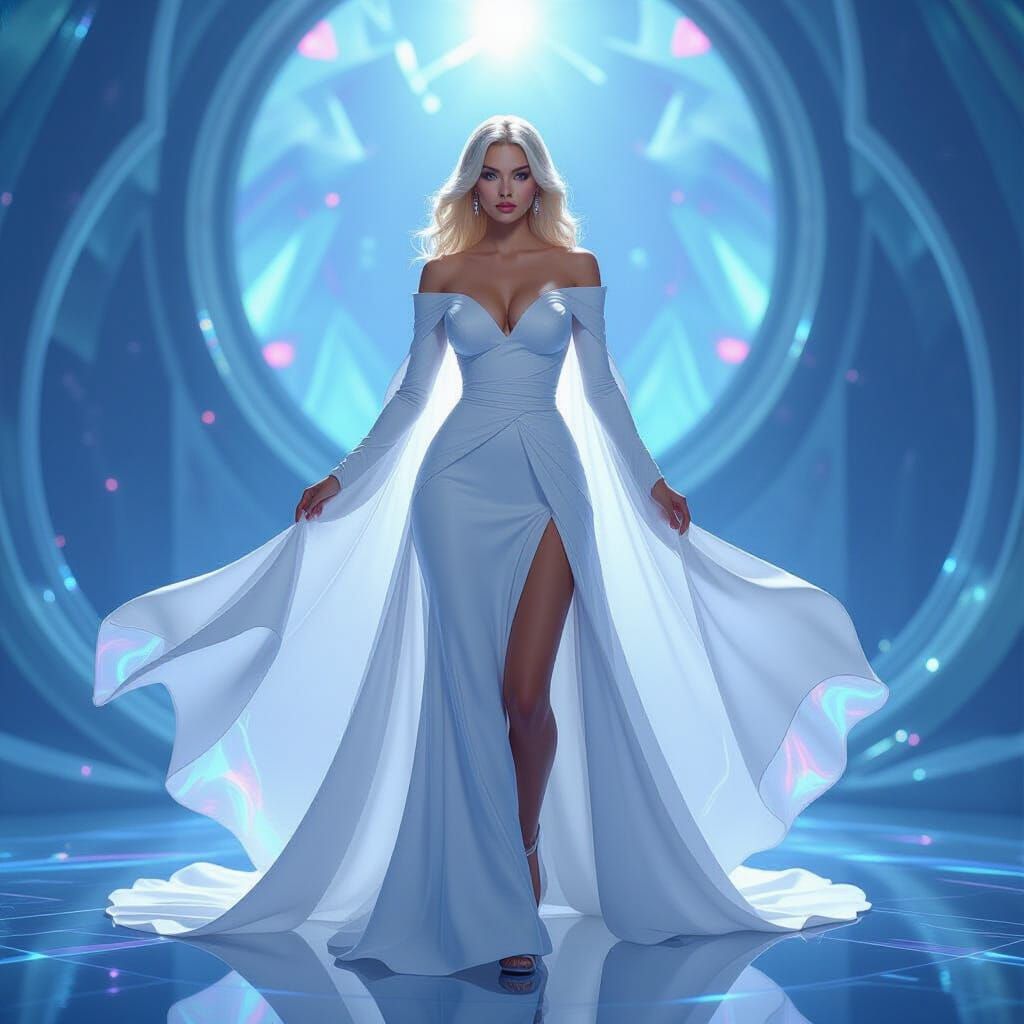 Emma Frost in Spectrolite Opalescent Holographic Sculpture