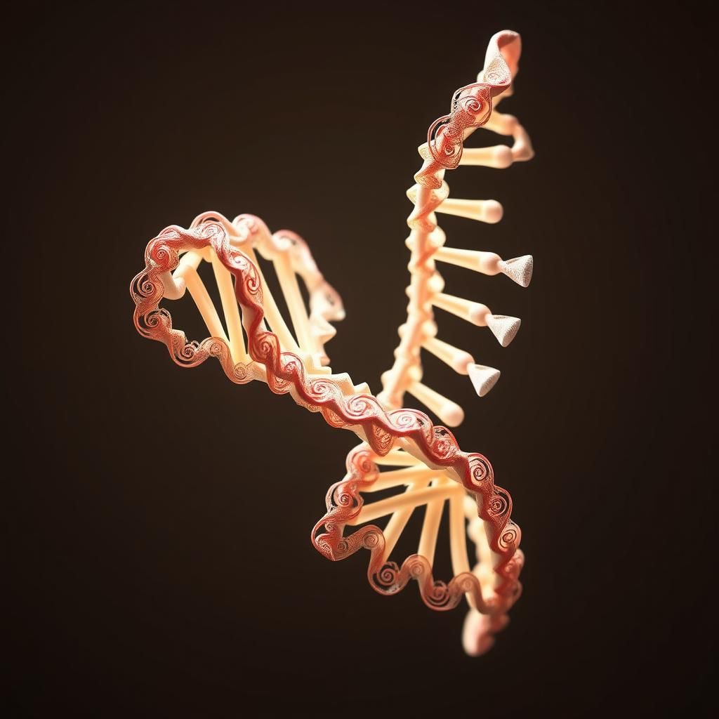 Origami DNA Helix in Dreamy Soft Focus