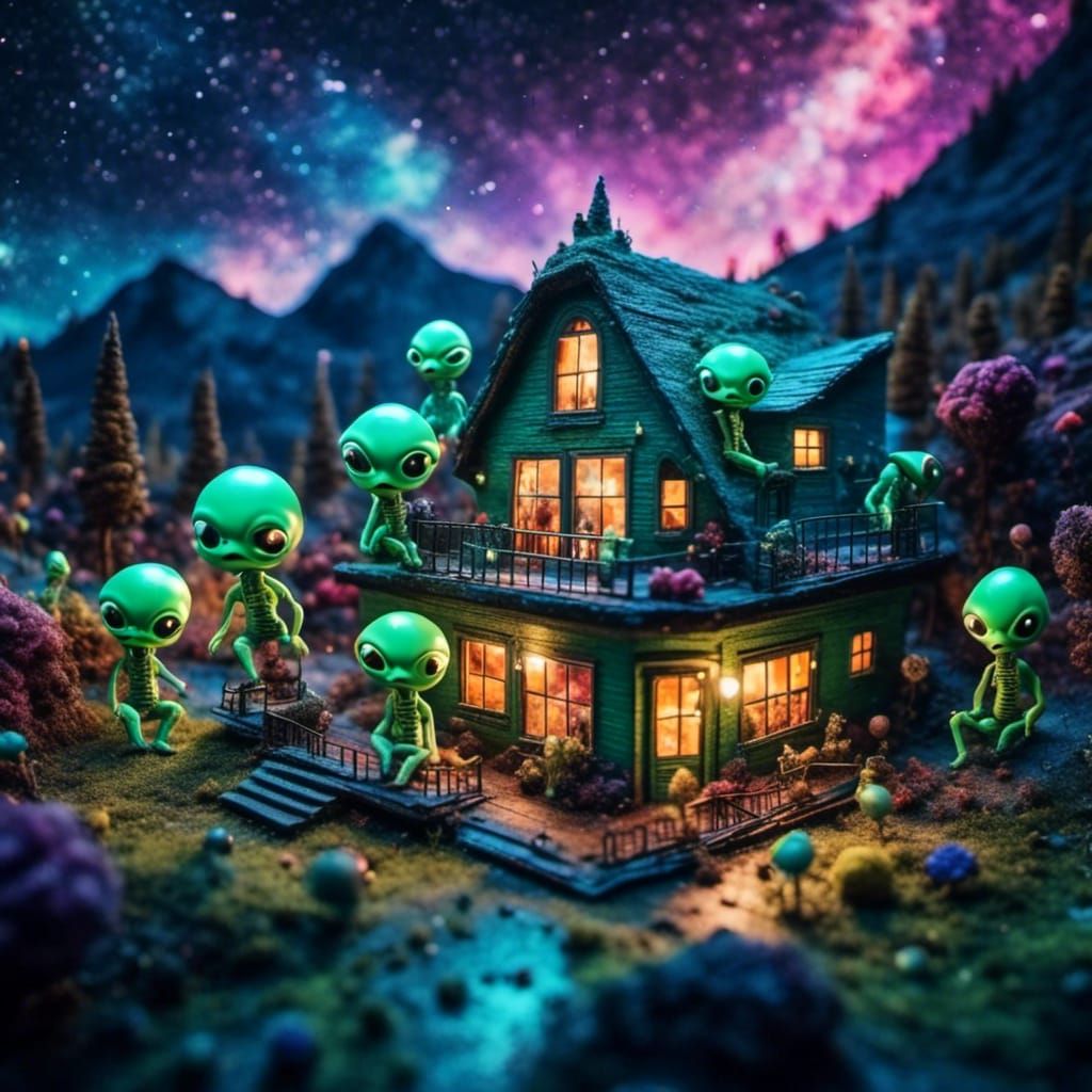 Alien Rock Band Performing Near Saturn