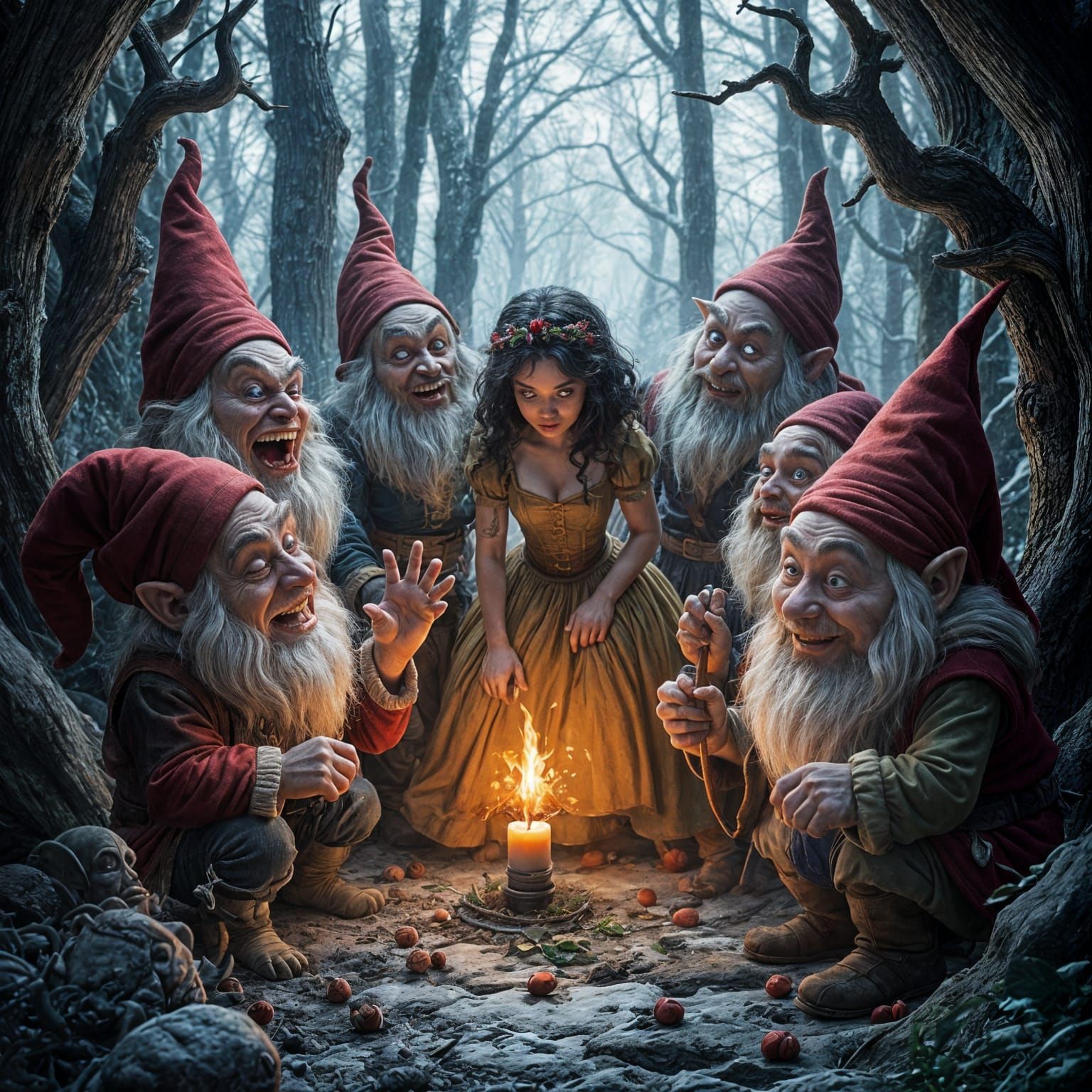 Dark Fairy Tale: 7 Evil Dwarves Confront Snow White