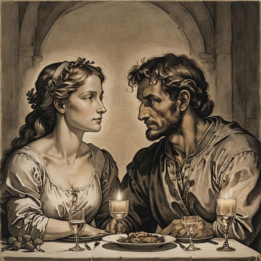 Romantic Candlelit Dinner in Renaissance Style