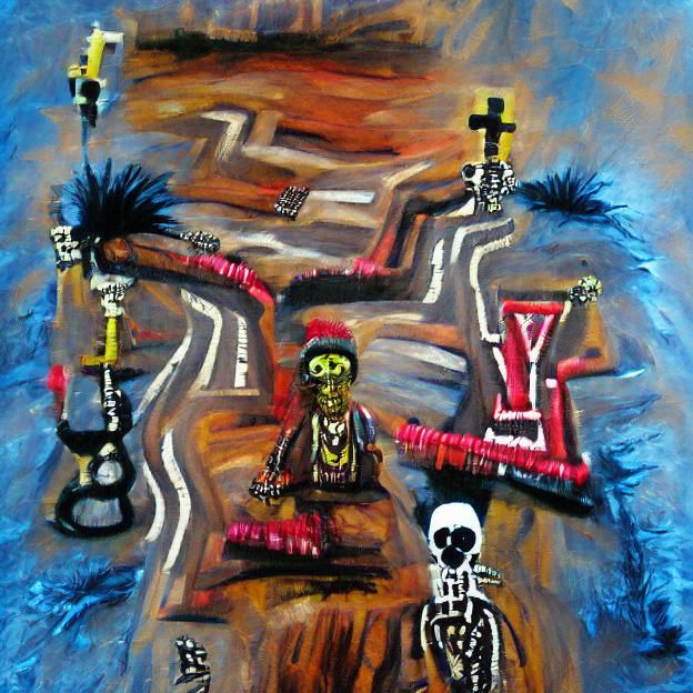Papa Legba at the Crossroads in Acrylic Style