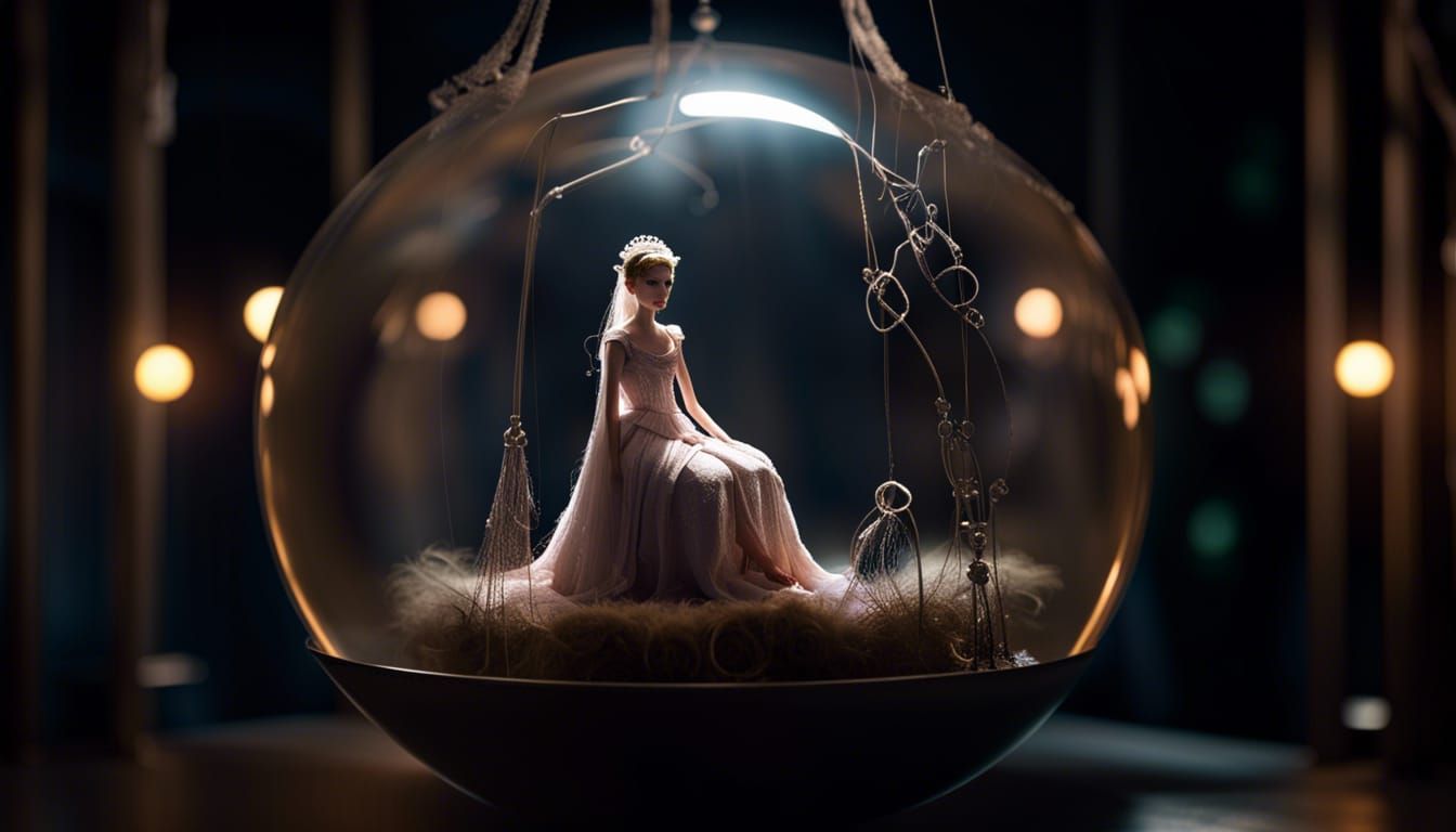 Broken Puppet Princess in Glass Sphere: Photorealism