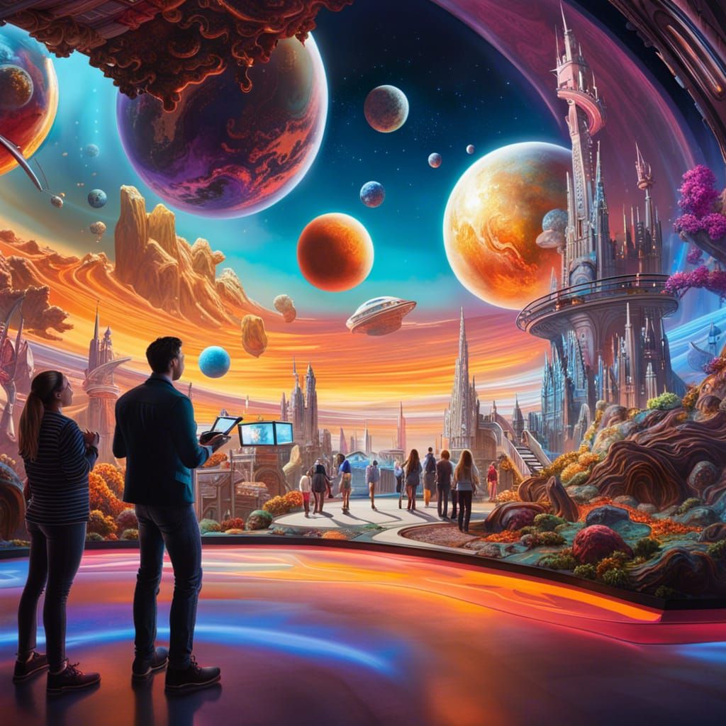 Breathtaking Modern Space Museum with Planet Exhibit