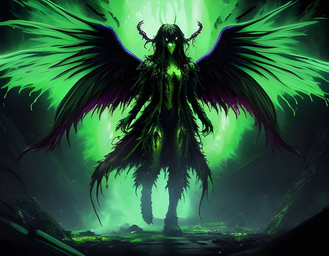 Menacing Acid Monster in Dark Fantasy Style