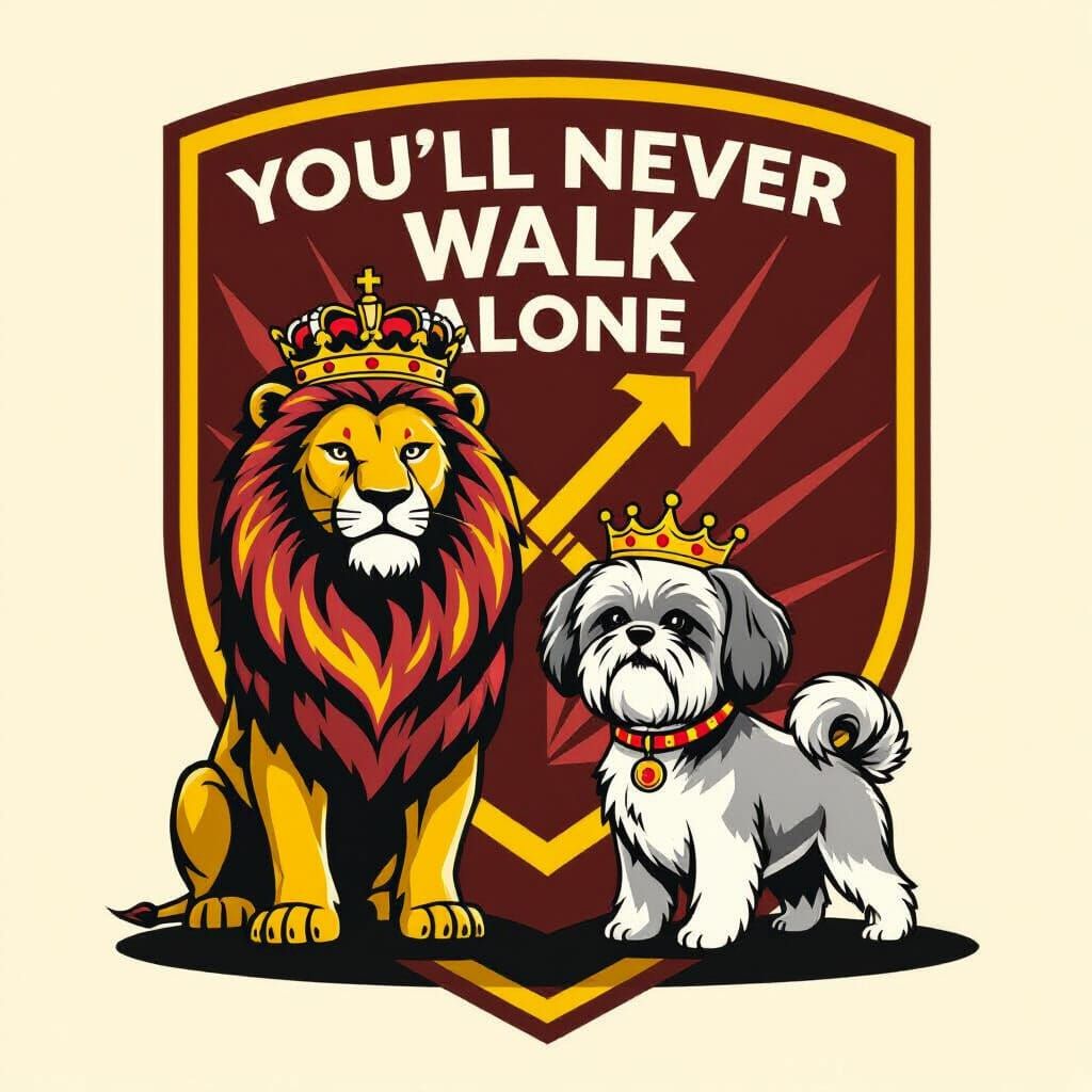 West Ham Crest Logo with Lion and Dog