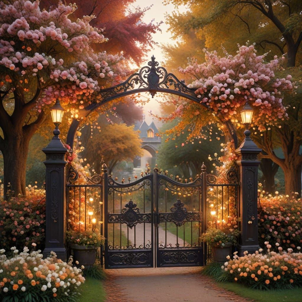 Victorian Gate in Autumn Fantasy