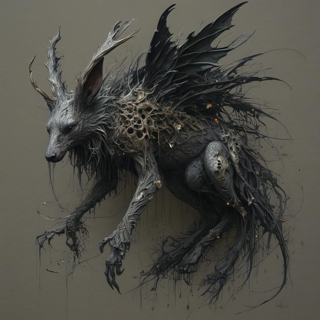 Grimdark Creature in Dark Fantasy Style