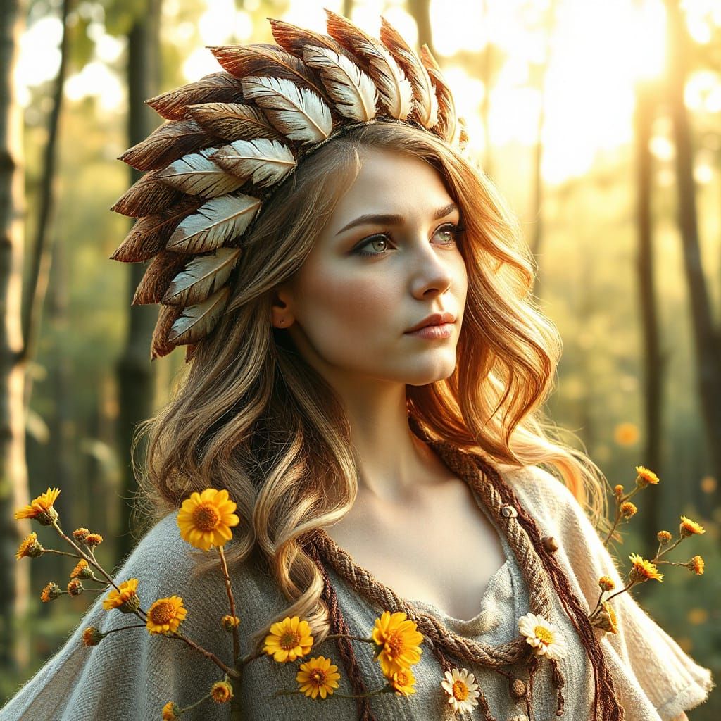 Beautiful Fairy Portrait in Swedish Forest