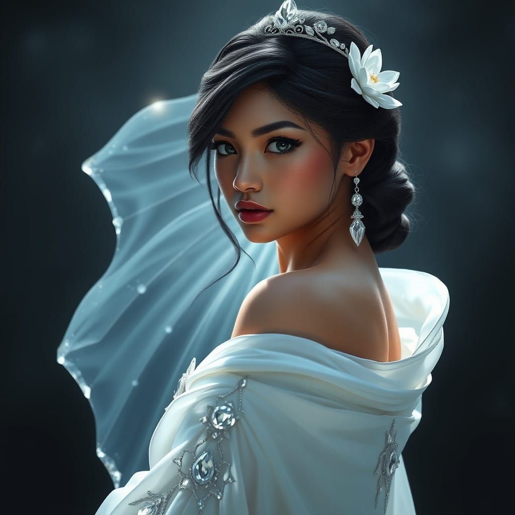 Ethereal Fantasy Queen in Resplendent Crystal Regalia
