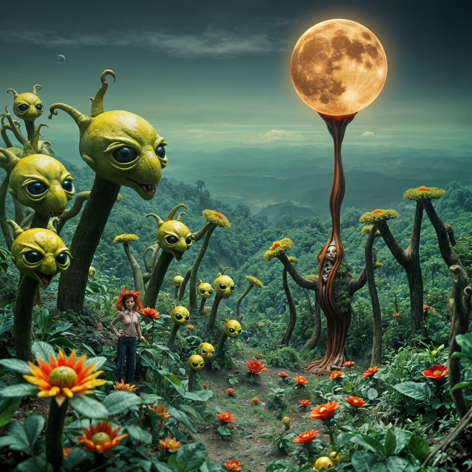 Fantastical Alien World with Surreal Landscapes and Whimsica...